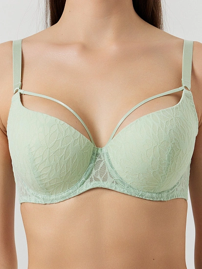 картинка Бюстгальтер женский мятный с кружевом от магазина стильной одежды Mark Formelle