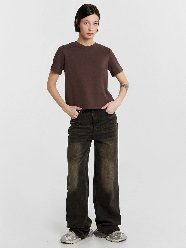 Футболка женская коричневая - 3