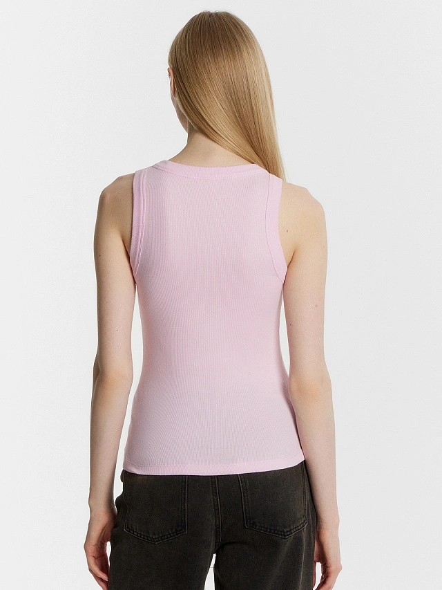 Топ женский розовый в рубчик - 2