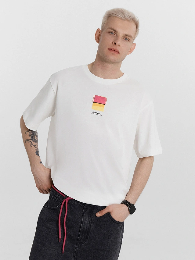 Футболка мужская белая с принтом Mark Rothko - 5