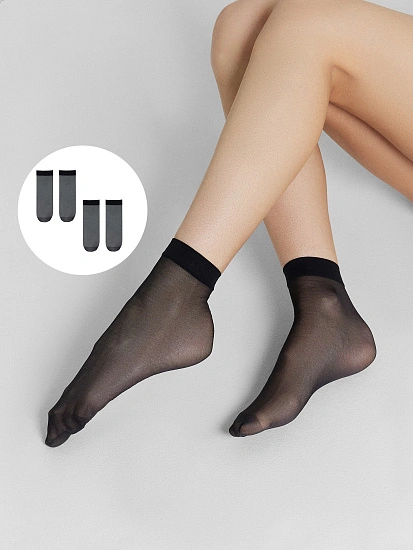 картинка Носки капроновые женские черные, 2 пары от магазина стильной одежды Mark Formelle
