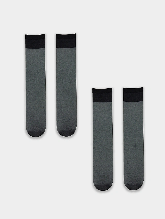 Гольфы женские черные в наборе, 2 пары - 6