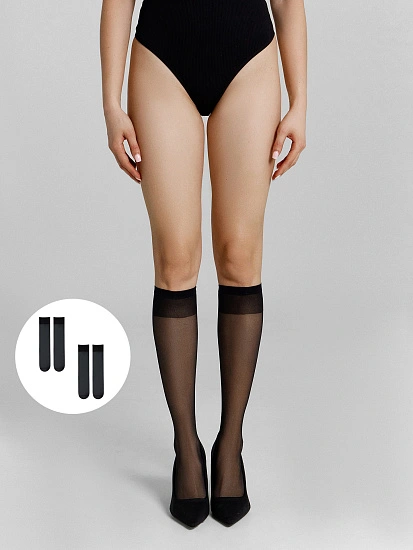 картинка Гольфы женские черные в наборе, 2 пары от магазина стильной одежды Mark Formelle