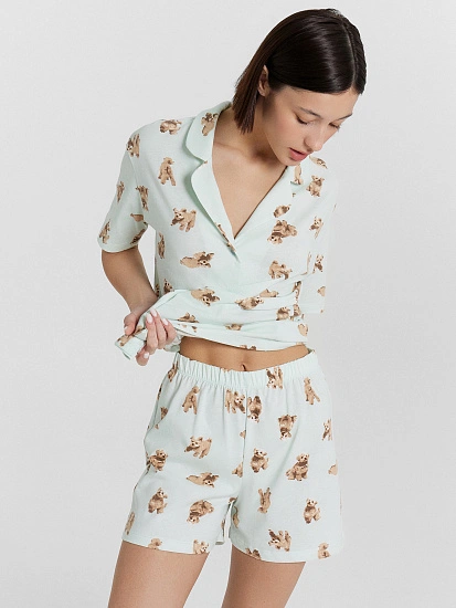 картинка КОМПЛЕКТ ЖЕНСКИЙ (РУБАШКА, ШОРТЫ) от магазина стильной одежды Mark Formelle