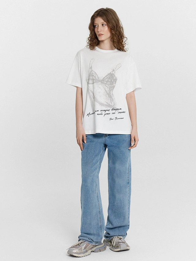 Футболка женская белая с принтом - 3