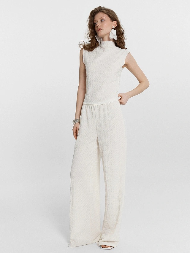 Брюки женские кремовые - 2