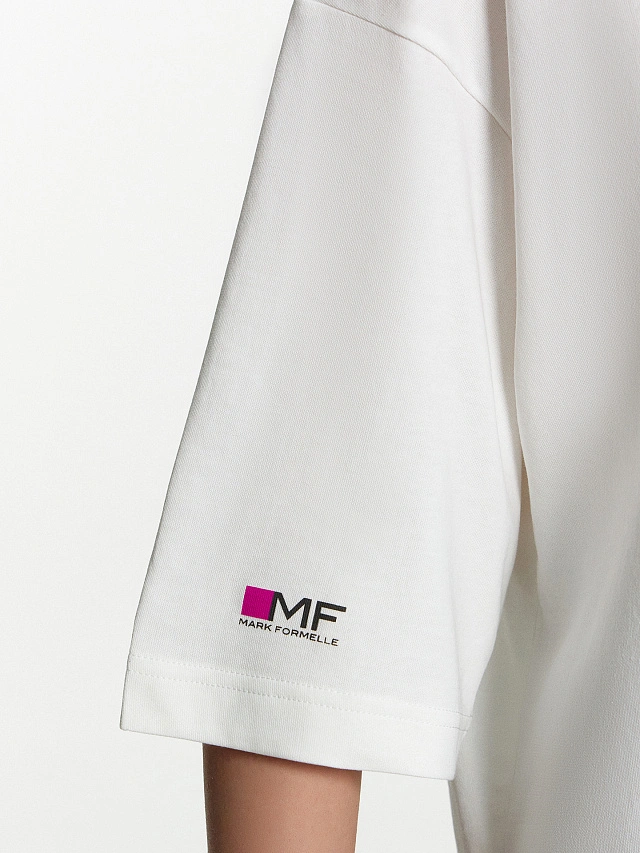 Футболка женская белая с принтом и надписью "Беги. Улыбайся. Помогай" - 8