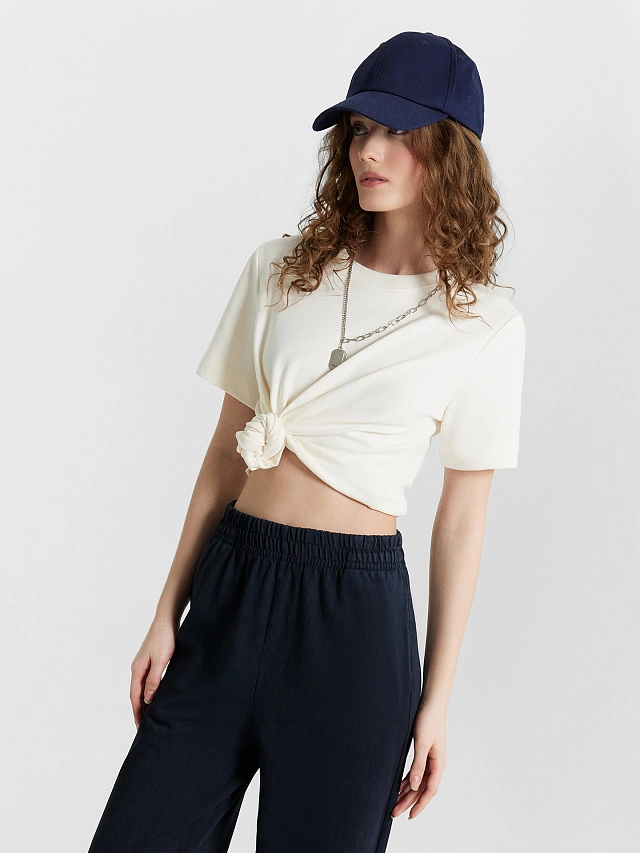 Футболка женская кремовая - 5