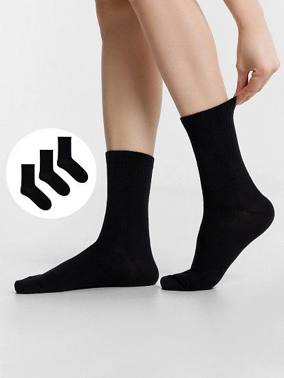 картинка Носки женские длинные черные в наборе, 3 пары от магазина стильной одежды Mark Formelle