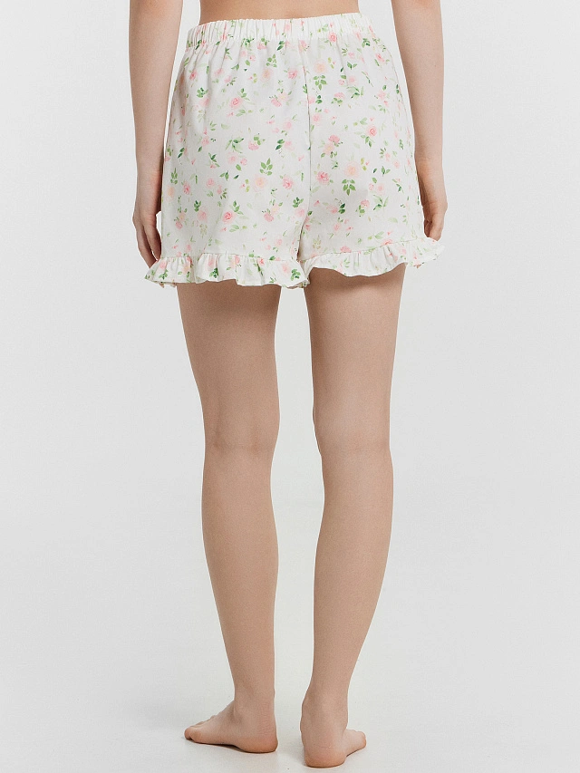 Комплект домашний женский кремовый с цветочным принтом - 6