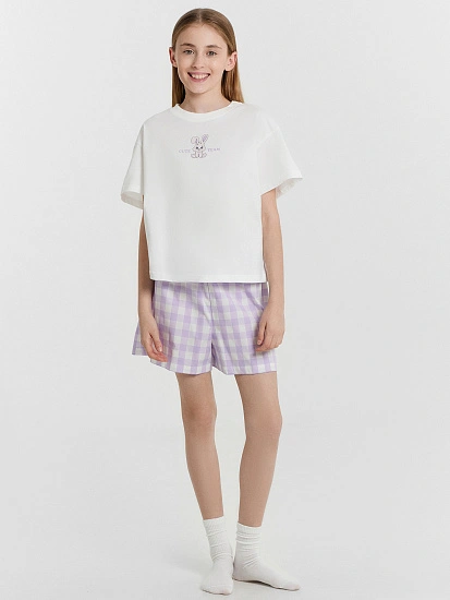 картинка КОМПЛЕКТ ДЛЯ ДЕВОЧЕК (ФУТБОЛКА, ШОРТЫ) от известного бренда одежды для девочек Mark Formelle
