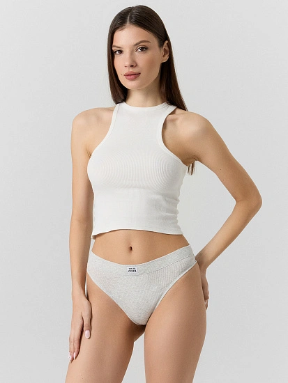 картинка Трусы бразилиана женские серые  от магазина стильной одежды Mark Formelle