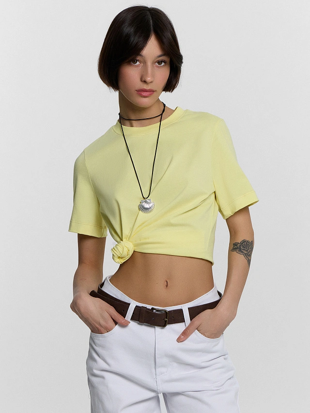 Футболка женская желтая - 6