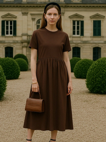 картинка Платье женское коричневое  от магазина стильной одежды Mark Formelle