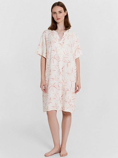 картинка Туника домашняя женская кремовая с принтом  от магазина стильной одежды Mark Formelle
