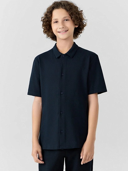 картинка Рубашка для мальчиков синяя  от магазина одежды для мальчиков от бренда Mark Formelle