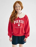 Джемпер для девочек красный с принтом и надписью "Paris"