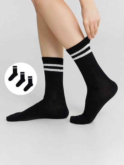 картинка Носки женские черные в наборе, 3 пары от магазина стильной одежды Mark Formelle