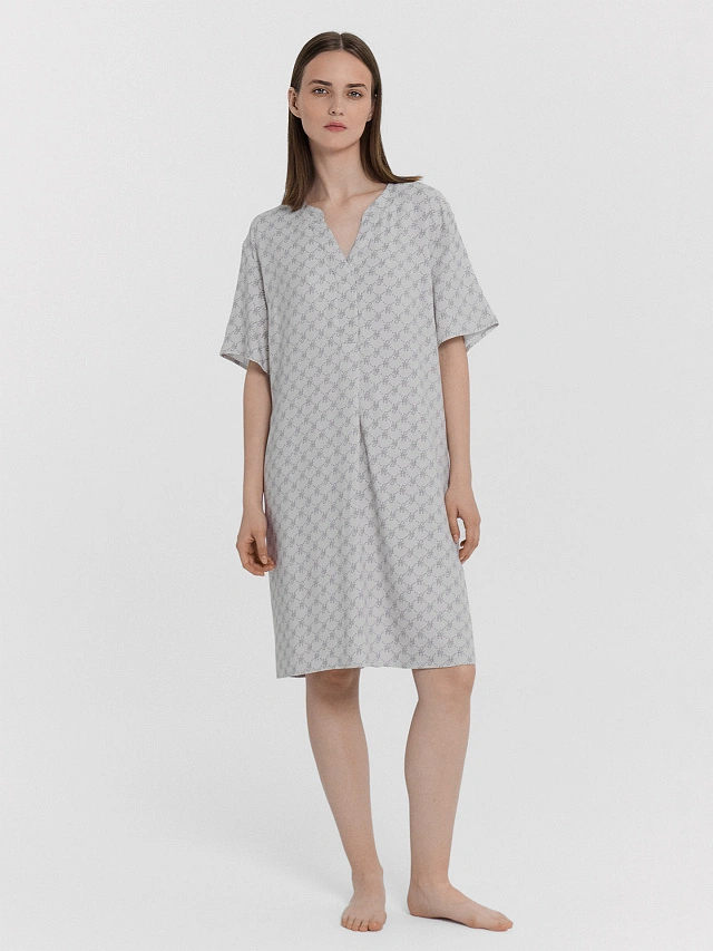 Туника женская серая с принтом в виде лого "MF" - 3