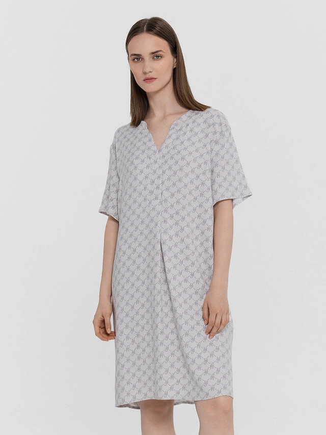 Туника женская серая с принтом в виде лого "MF" - 5