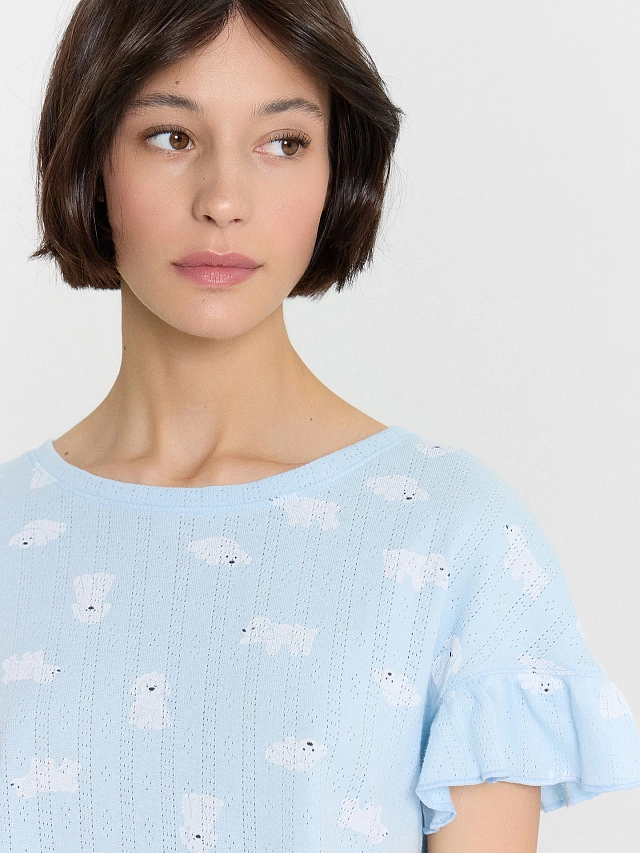 Комплект домашний женский голубой - 6