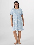 Сорочка ночная женская голубая с принтом