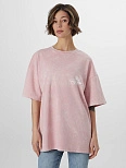 Футболка женская розовая с обработкой эйсид