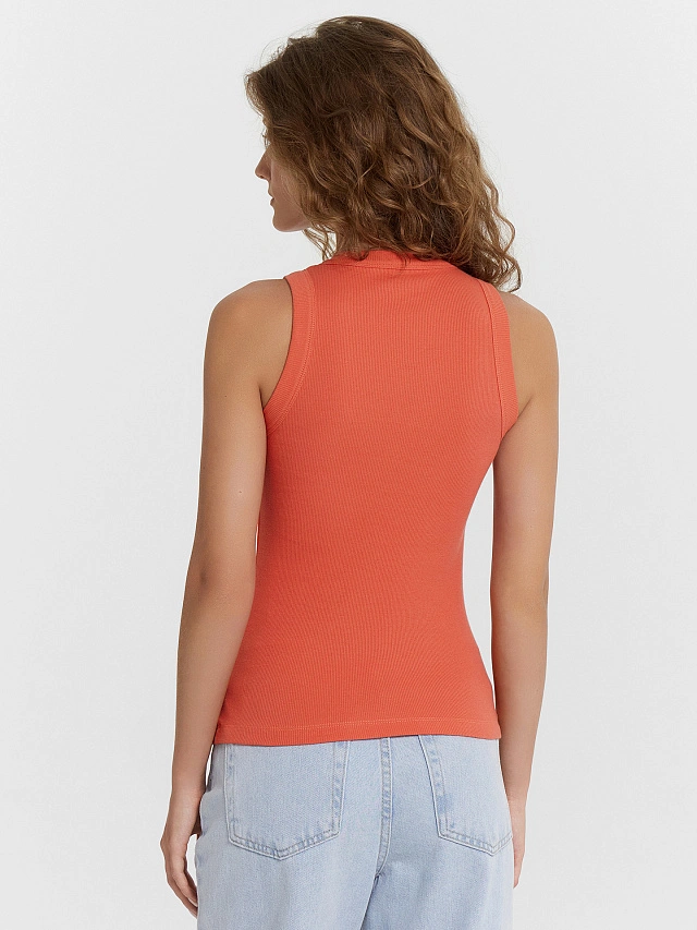 Топ женский оранжевый в рубчик - 2