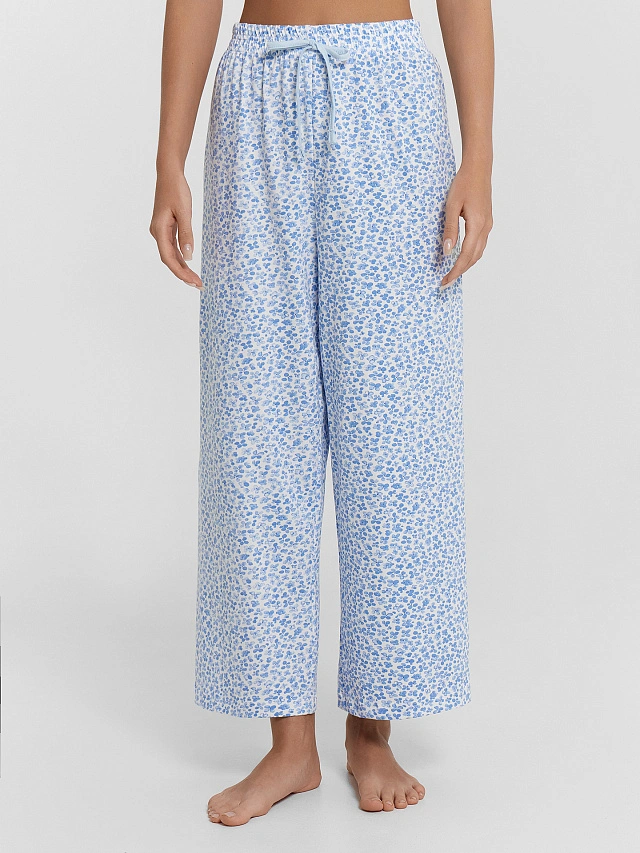 Комплект домашний женский голубой с принтом и надписью "Dolce Vita" - 4