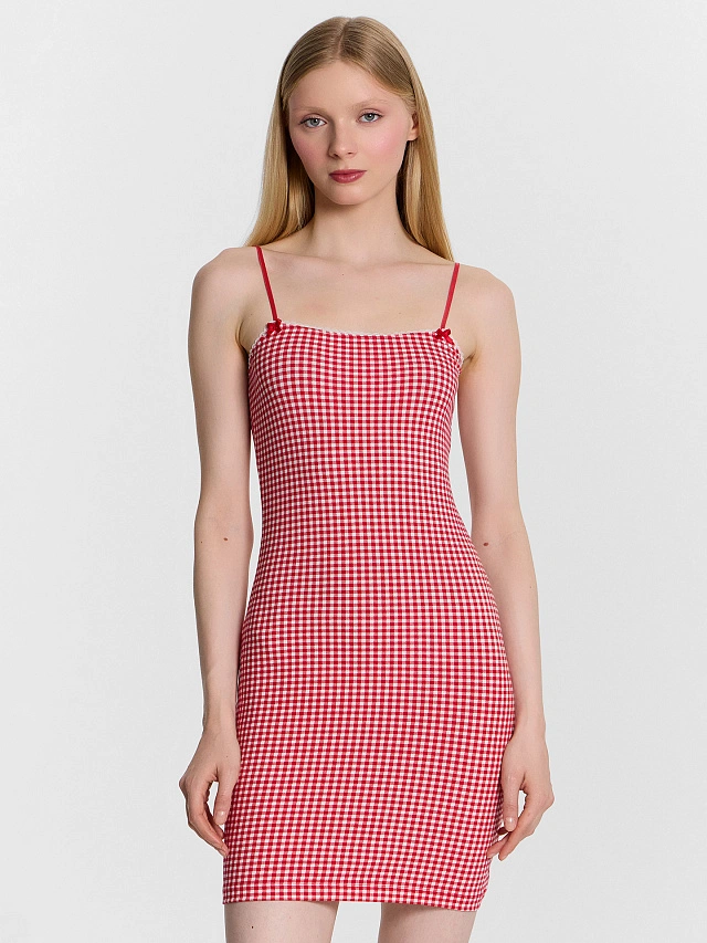 Сорочка ночная женская в клетку - 3