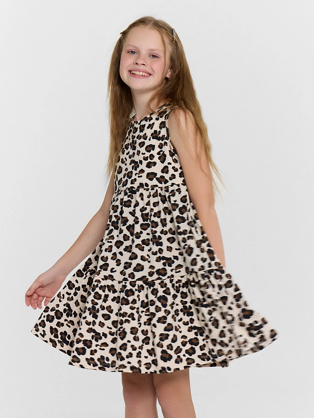 Платье для девочек леопардовое - 5