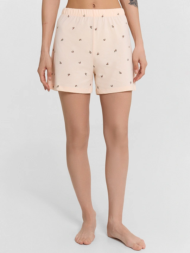 Комплект домашний женский персиковый с принтом - 4