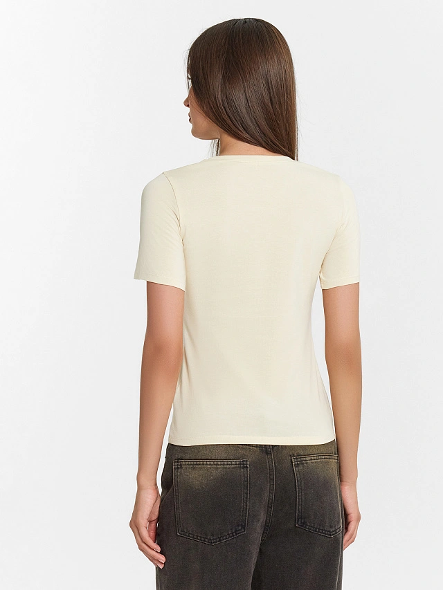 Футболка женская бежевая - 2