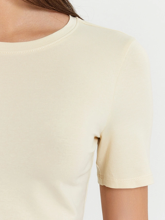 Футболка женская бежевая - 5