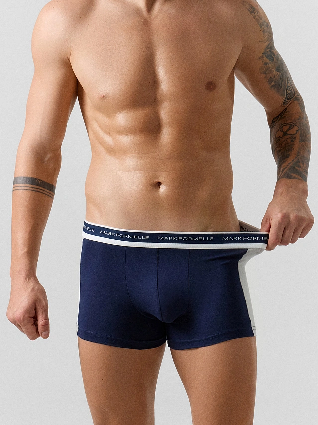 Трусы боксеры мужские синие - 4