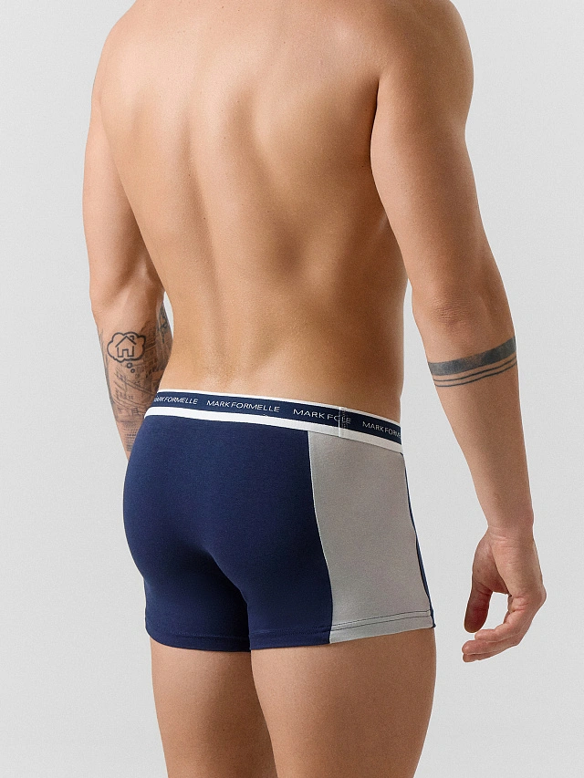 Трусы боксеры мужские синие - 5