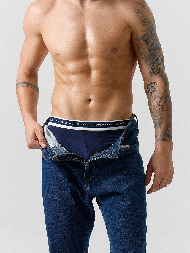 Трусы боксеры мужские синие - 6