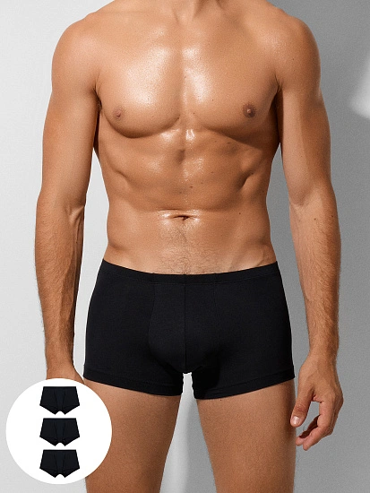 картинка Трусы боксеры мужские черные в наборе, 3 шт от магазина мужской одежды Mark Formelle