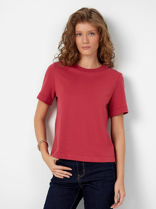 Футболка женская красная - 5