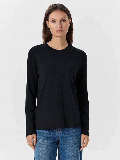 картинка Лонгслив женский черный  от магазина стильной одежды Mark Formelle