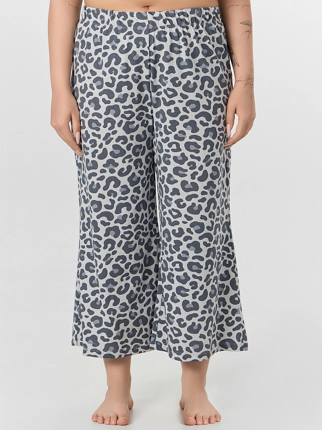 Комплект домашний женский серый: футболка и бриджи - 6