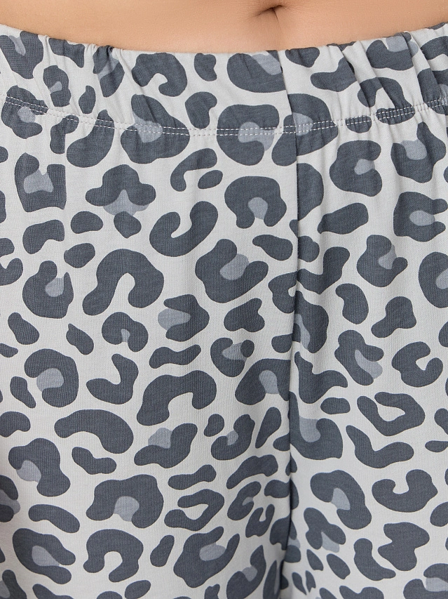 Комплект домашний женский серый: футболка и бриджи - 8