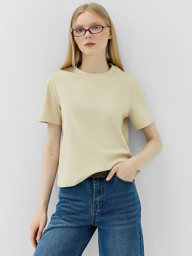 Футболка женская бежевая - 5