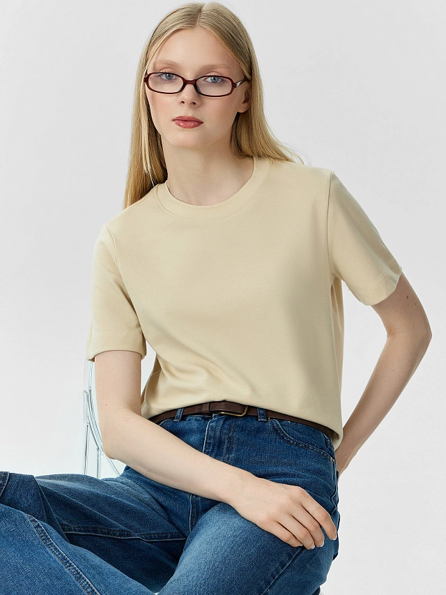 Футболка женская бежевая - 6