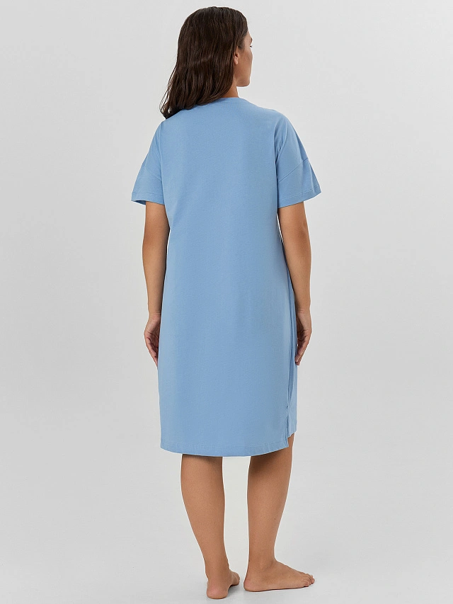 Сорочка ночная женская голубая с надписью "Царица" - 2