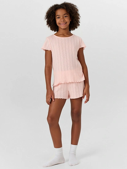 картинка КОМПЛЕКТ ДЛЯ ДЕВОЧЕК (ФУТБОЛКА, ШОРТЫ) от известного бренда одежды для девочек Mark Formelle