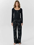 Комплект домашний женский черный с принтом
