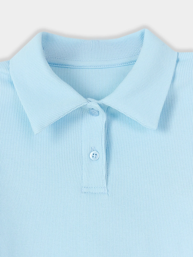 Поло для девочек голубое - 11