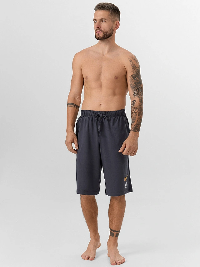 Шорты мужские серые с принтом - 3