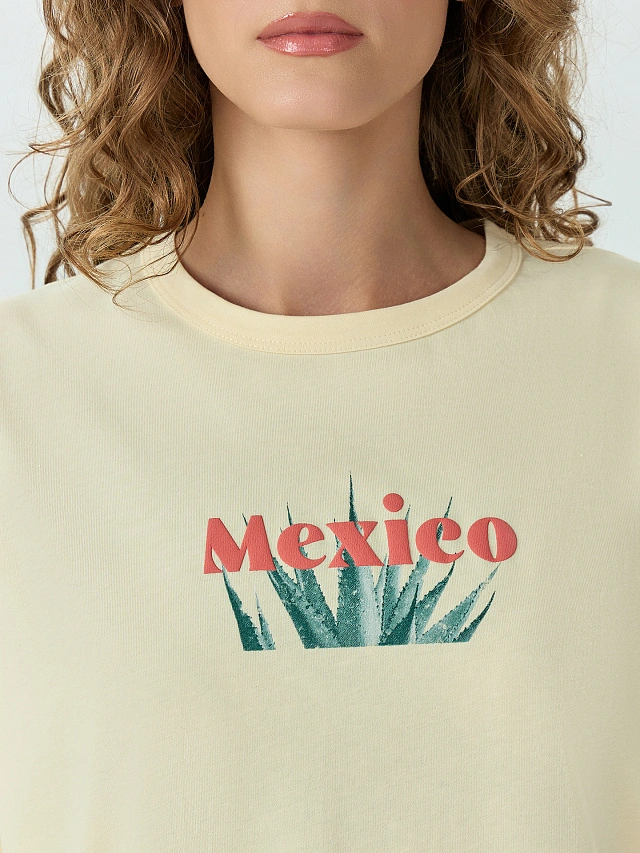 Футболка женская желтая "Mexico" - 4